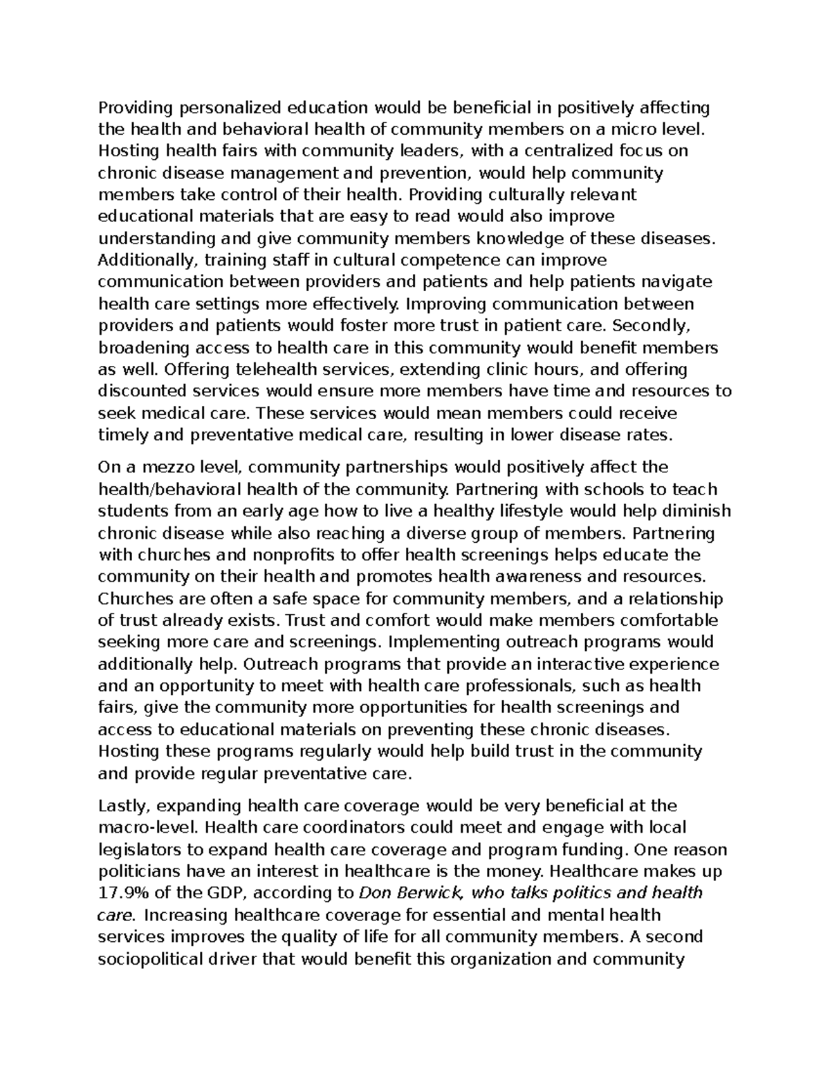 D776 - Enhancing Community Health Through Personalized Education and ...