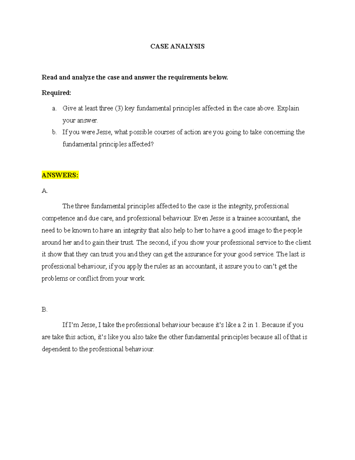 03 Assignment 1 AAP - Case Analysis and Fundamental Principles - Studocu