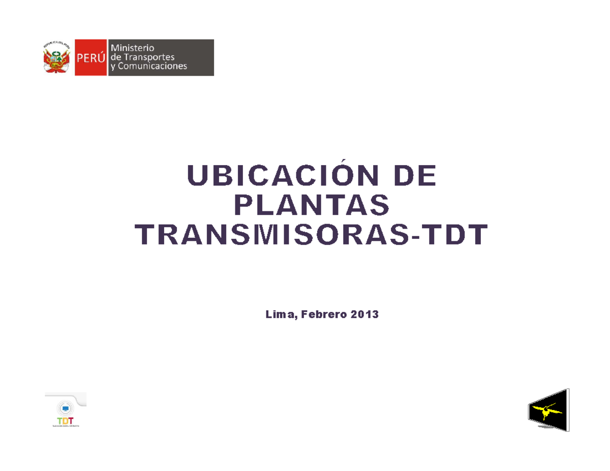 Plan Nacional de Atribución de Frecuencias para TDT en Lima - Studocu