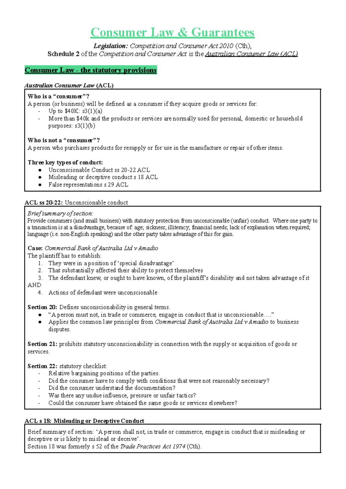 ACL Consumer Law Overview: Rights, Protections, and Key Provisions ...