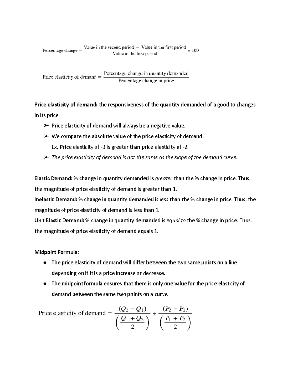 Econ Notes CH6: Price Elasticity of Demand & Supply Analysis - Studocu