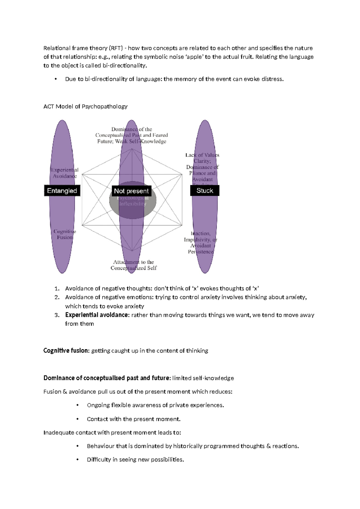 Lecture Notes on ACT - Understanding Relational Frame Theory and ...