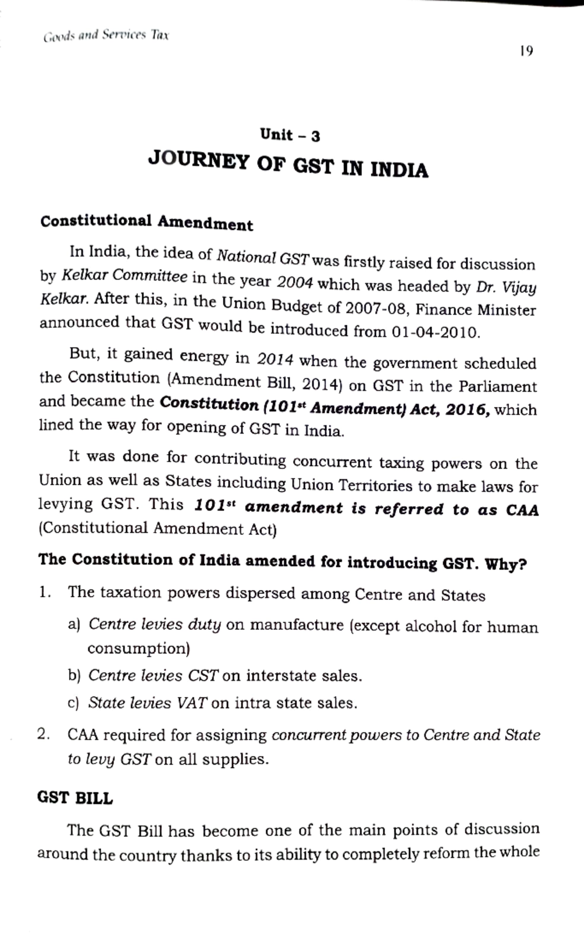 Unit 3 gst - The idea of GST in India , GST council, its Nature and ...
