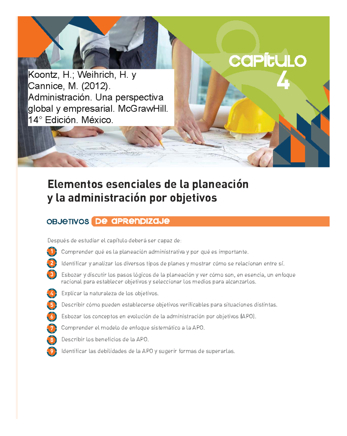 Unidad 4: Elementos Esenciales de la Planeación y Administración por ...