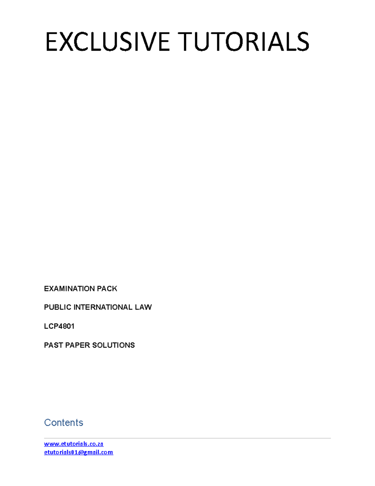 LCP4801 - International Law EXAM PACK - LCP4801 - Unisa - Studocu
