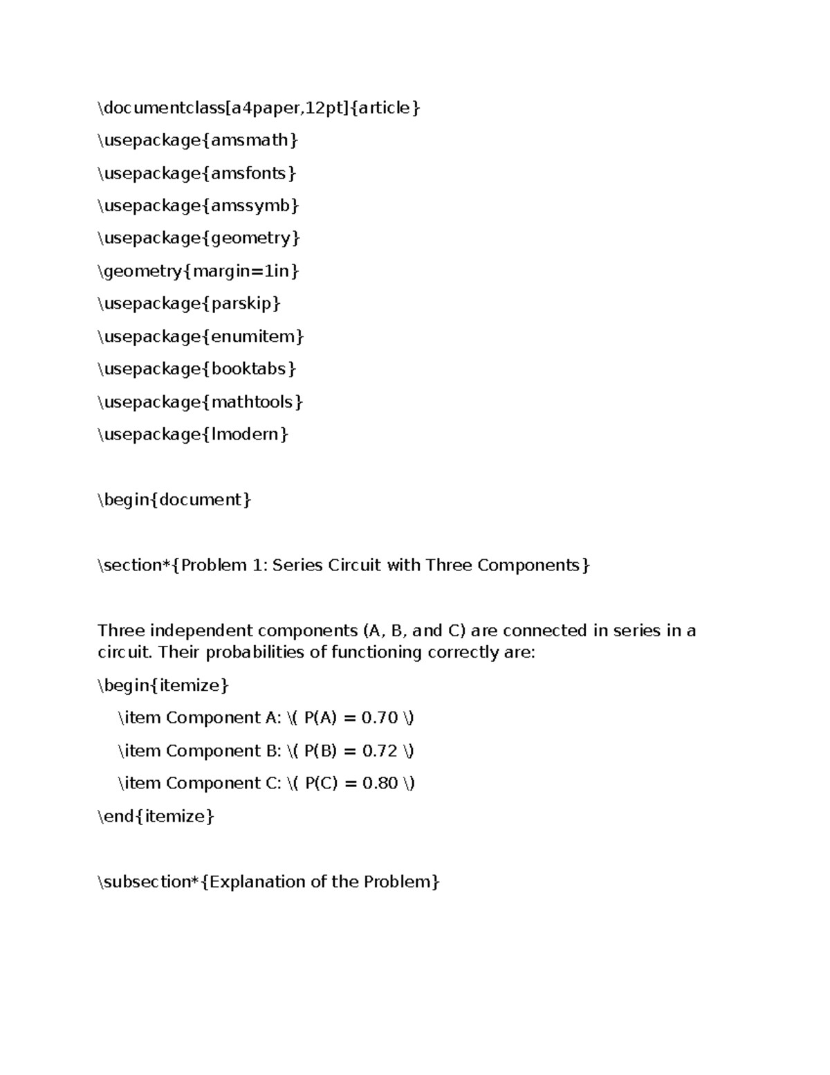Reliability Analysis of Series and Parallel Circuits (ENG 101) - Studocu