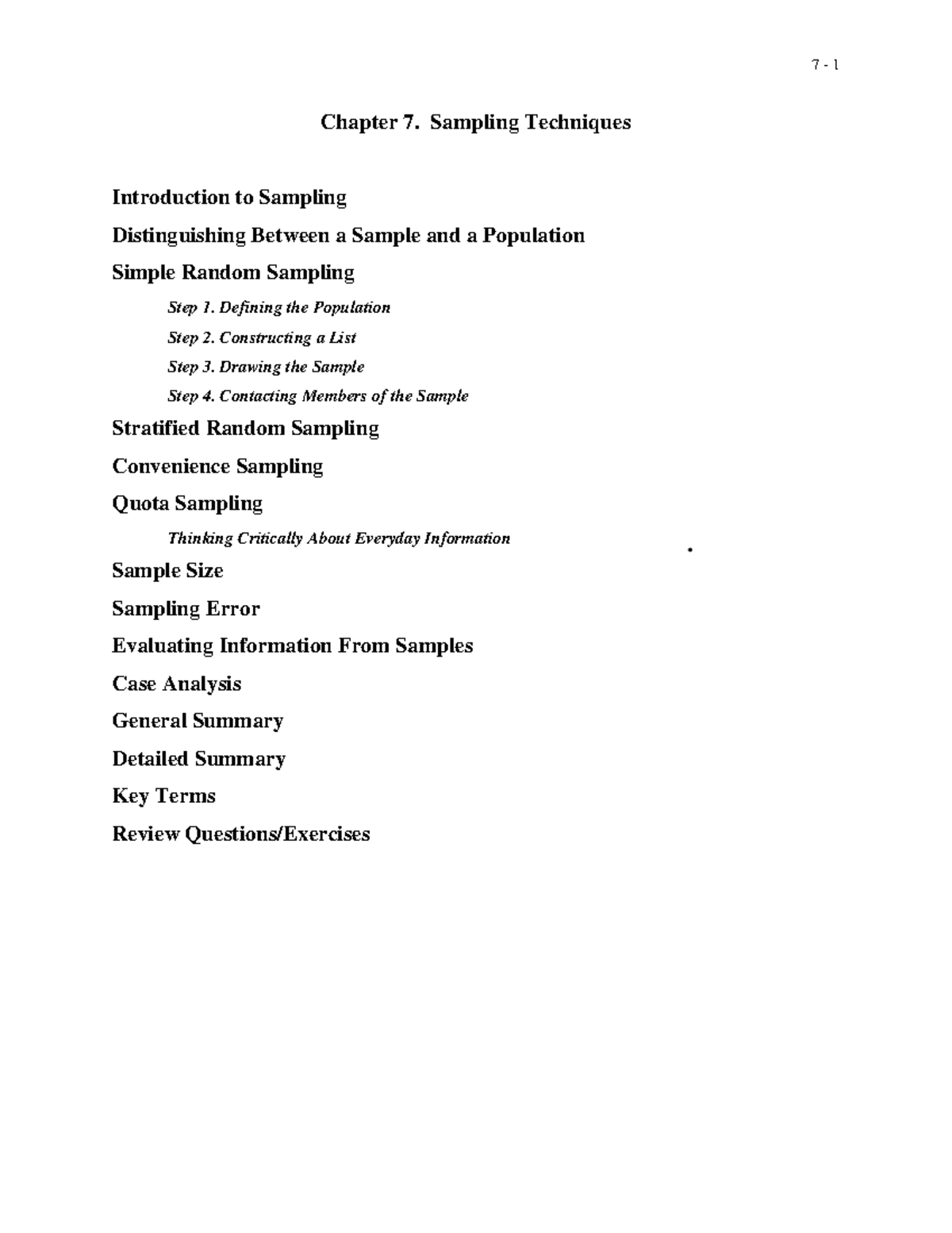 Ch7: Comprehensive Guide to Sampling Techniques in Research - Studocu