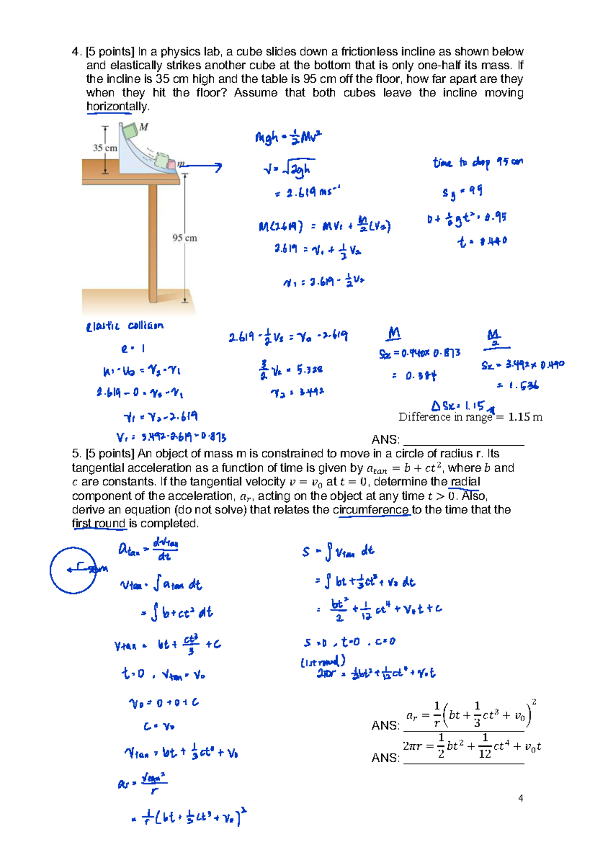 Quiz 1 2024: Physics Lab Dynamics and Circular Motion Analysis - Studocu