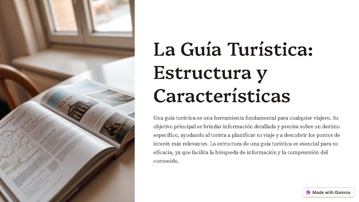 La Guía Turística: Estructura y Características de Destinos - Studocu