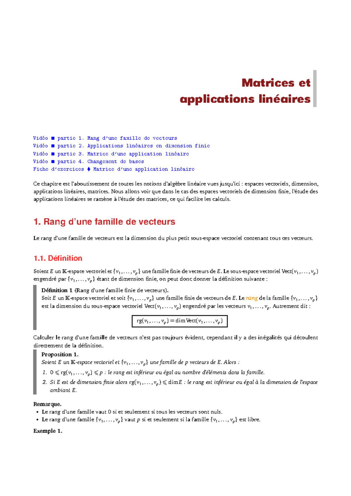 exo-7-applications-lin-aires-matrices-et-rang-des-vecteurs-studocu