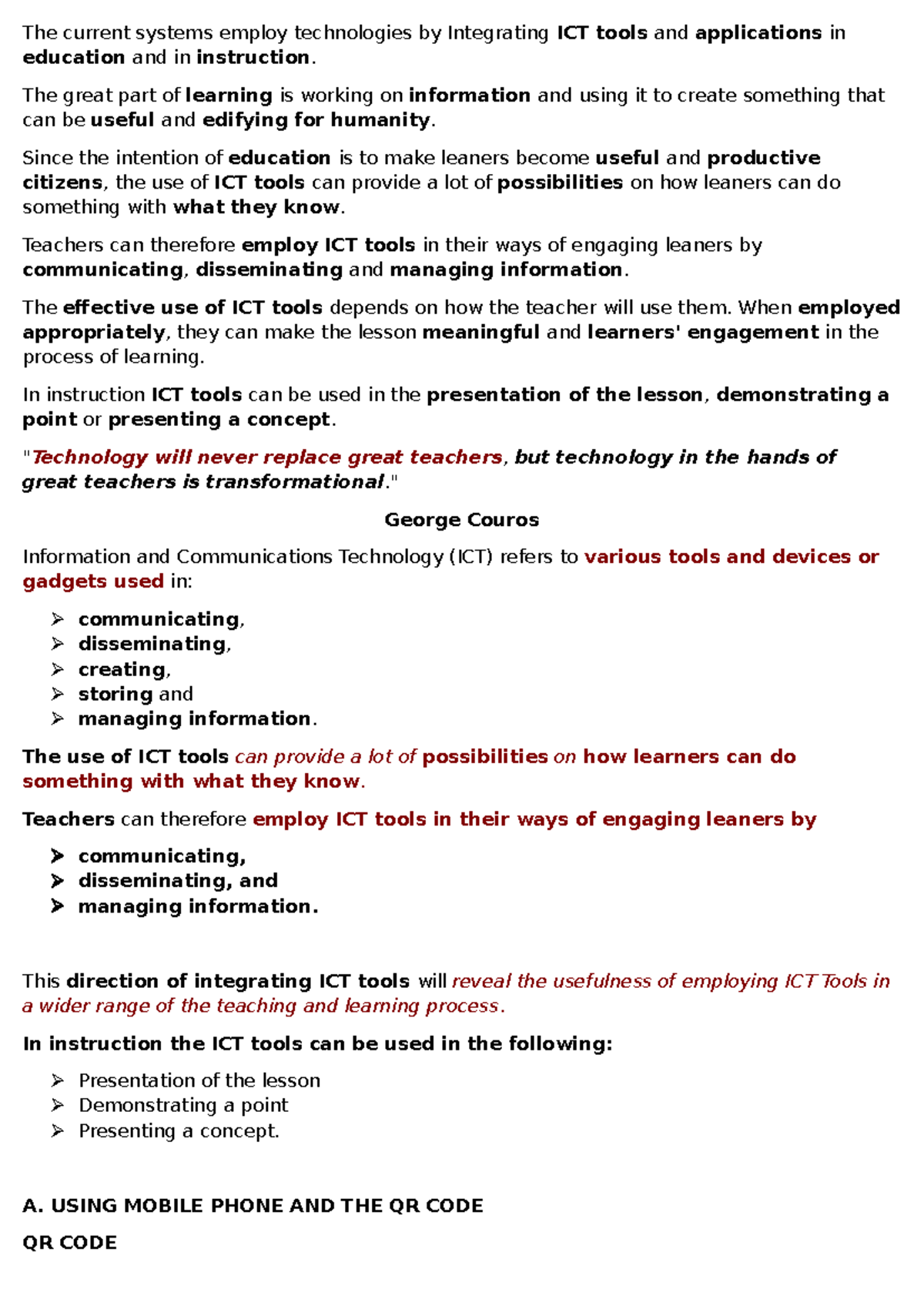 MID TERM PROF ED 7 - Integrating ICT Tools in Education - Studocu