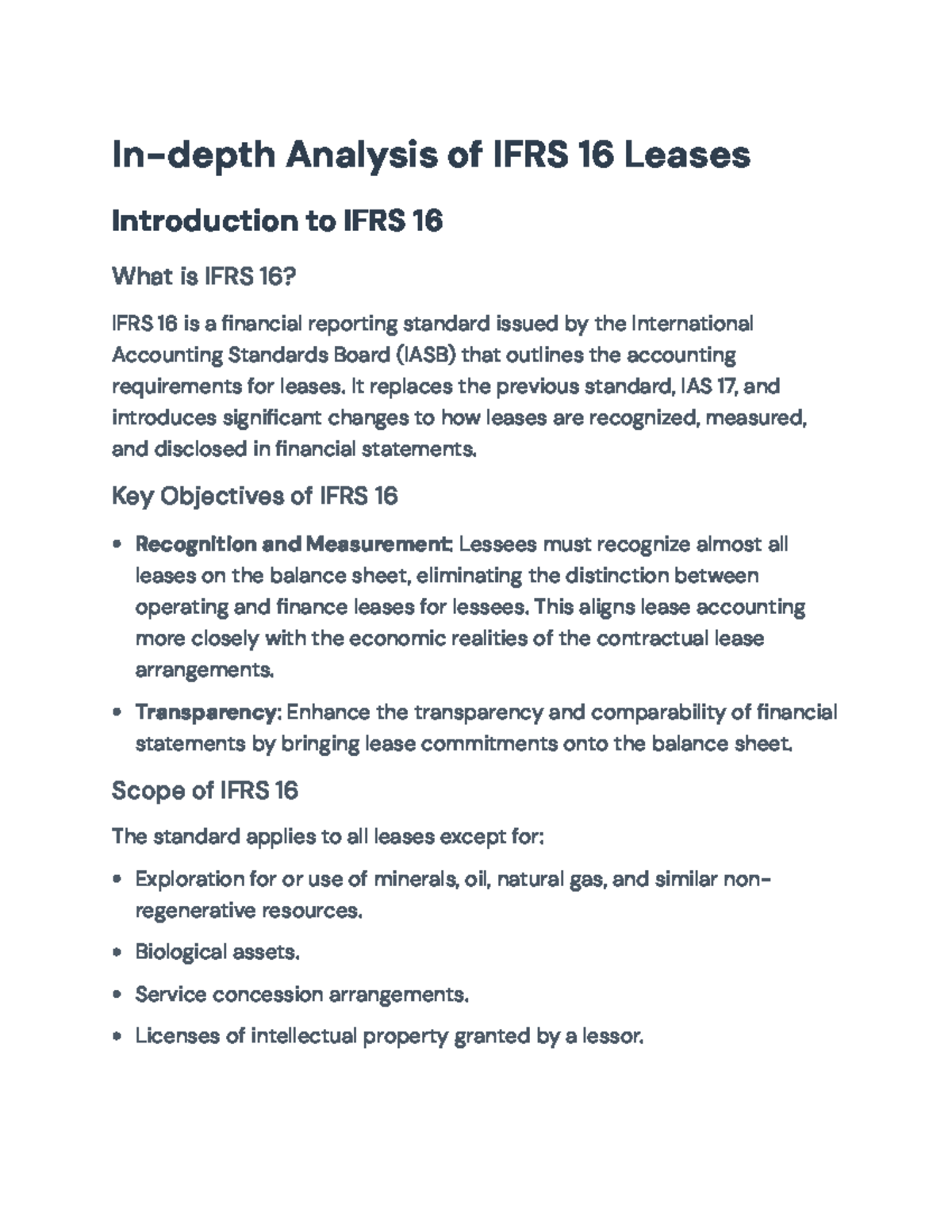 In-depth Analysis of IFRS 16 Leases: Recognition & Disclosure Insights ...
