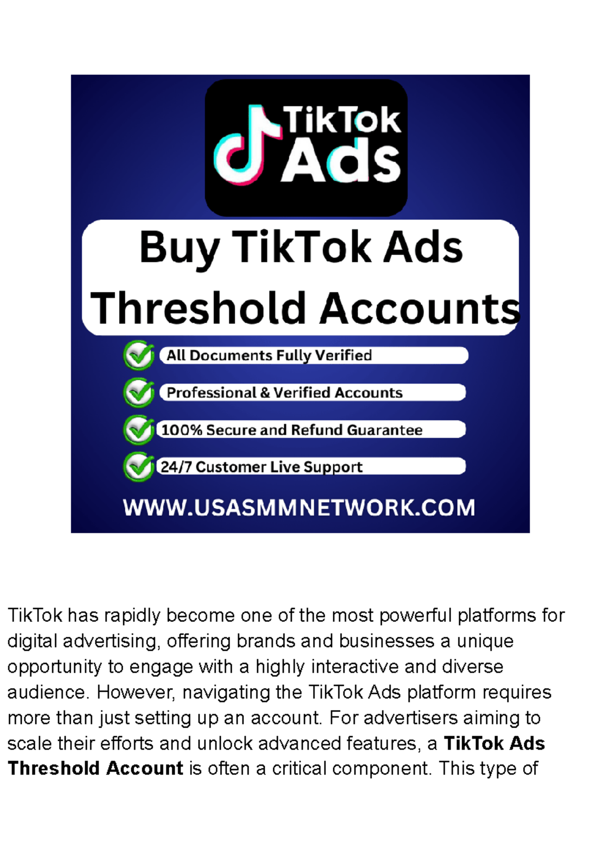How to Buy a Tik Tok Ads Threshold Account now - TikTok has rapidly ...