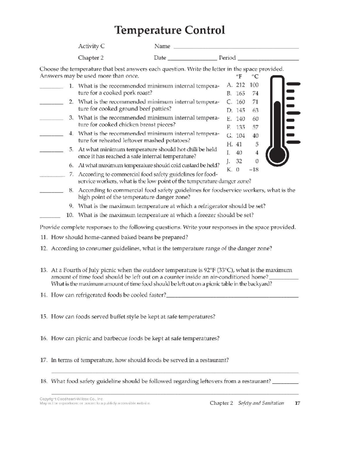 Benjamin Magnuson - Temperature Control Activity C Name Chapter 2 Date ...