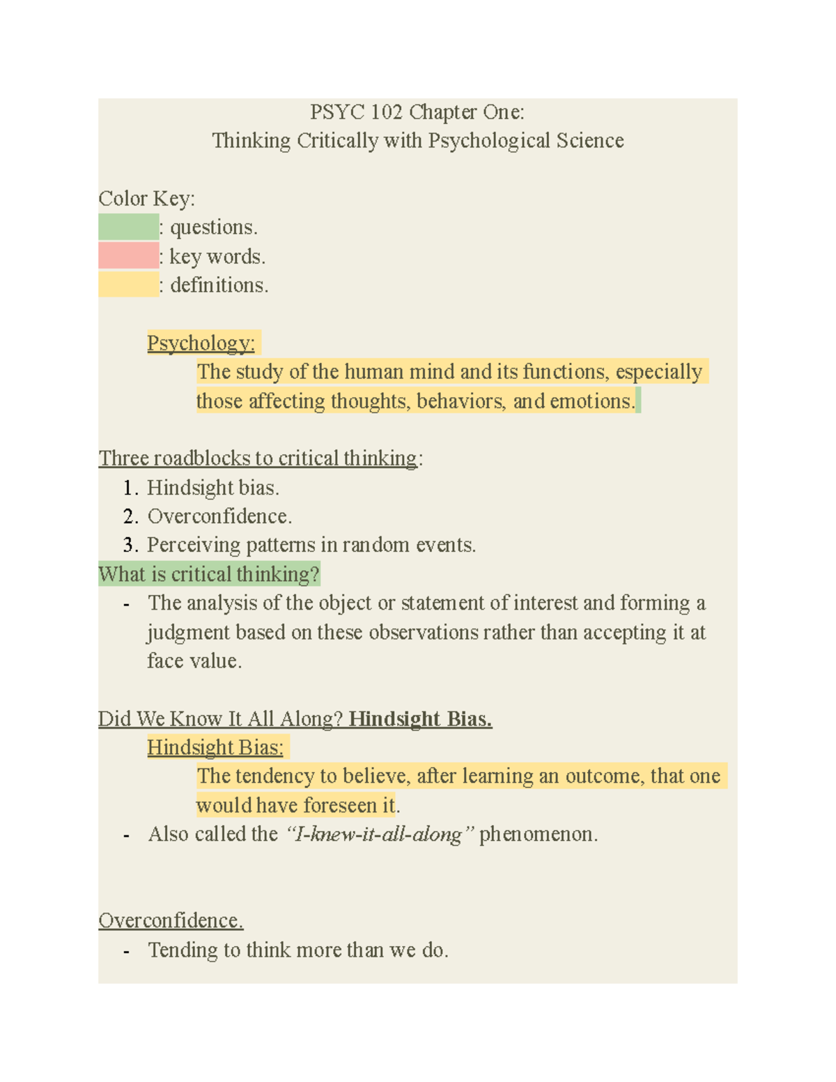 PSYC 102 Chapter One Lecture Notes - Deprecated API usage: The SVG back ...