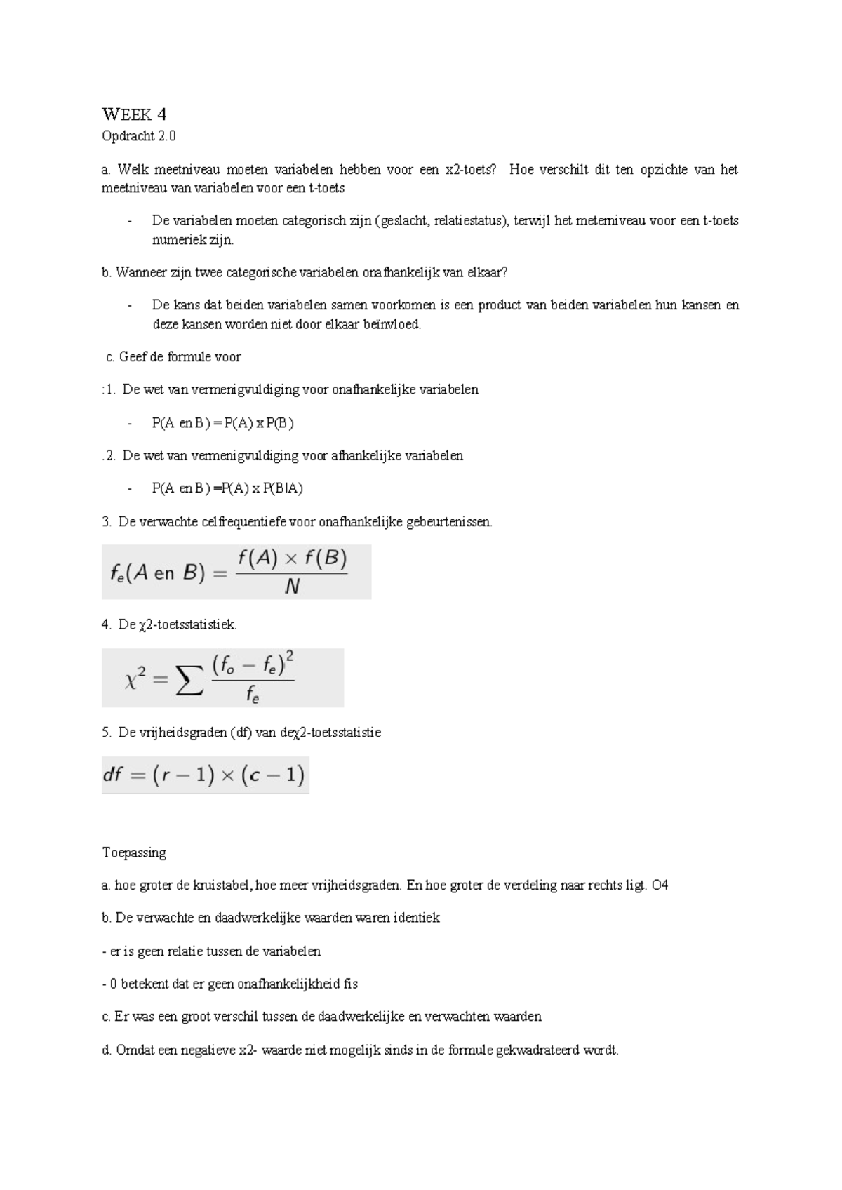 Statistische Analyse en Toetsen (WK 4-6) voor Cursus Statistiek ...