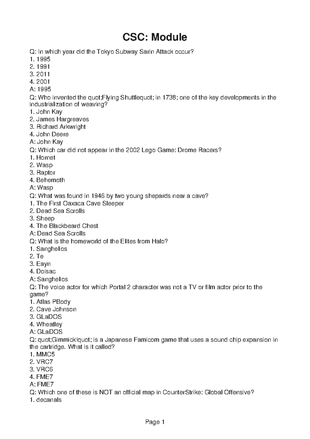 AERO258 - Test 5 Questions & Answers for CSC257 Class - Studocu