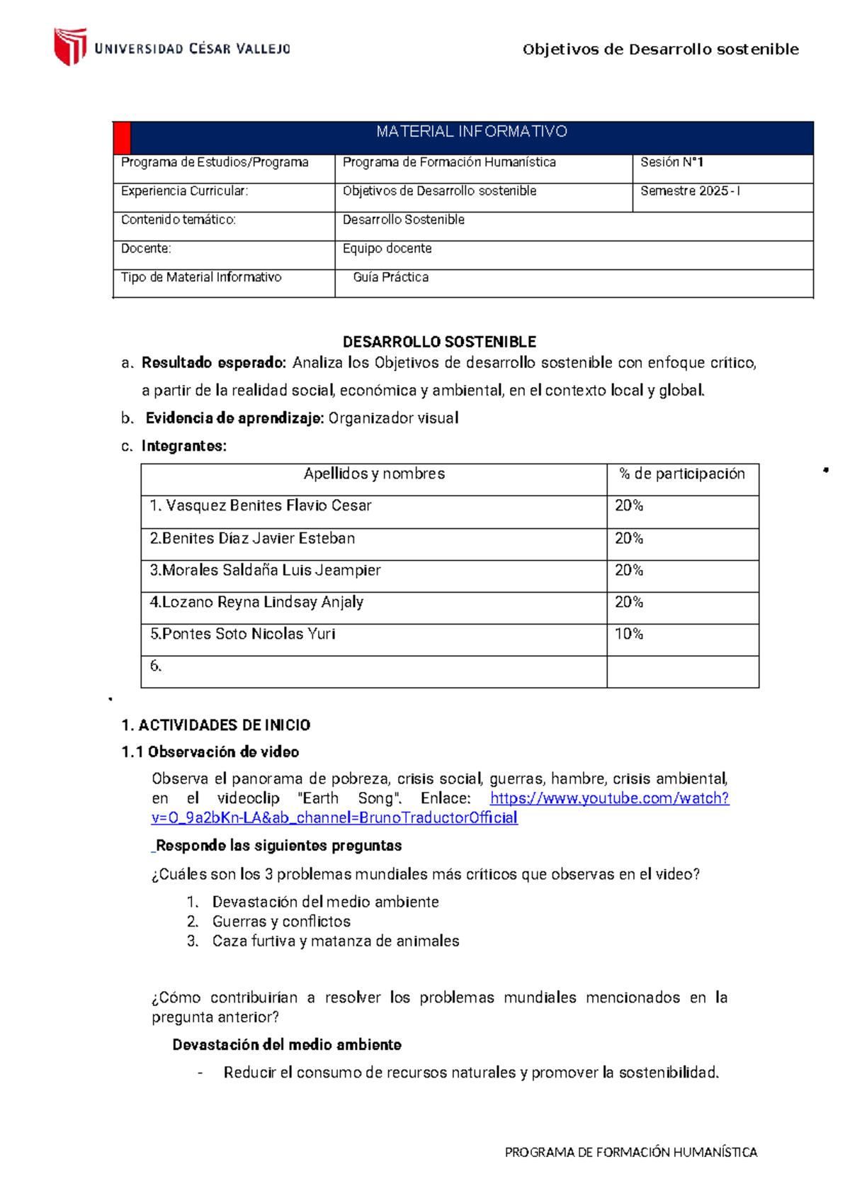 ODS - Guía Práctica para el Desarrollo Sostenible y ODS 2025 - I - Studocu
