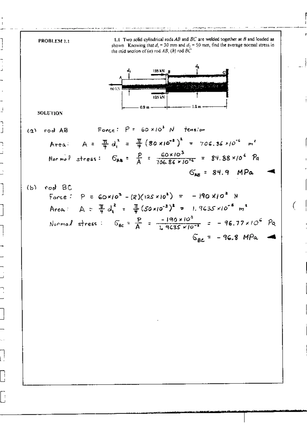Mechanics OF Materials Problem 1.42-1.51 Solutions - Bachelor of ...