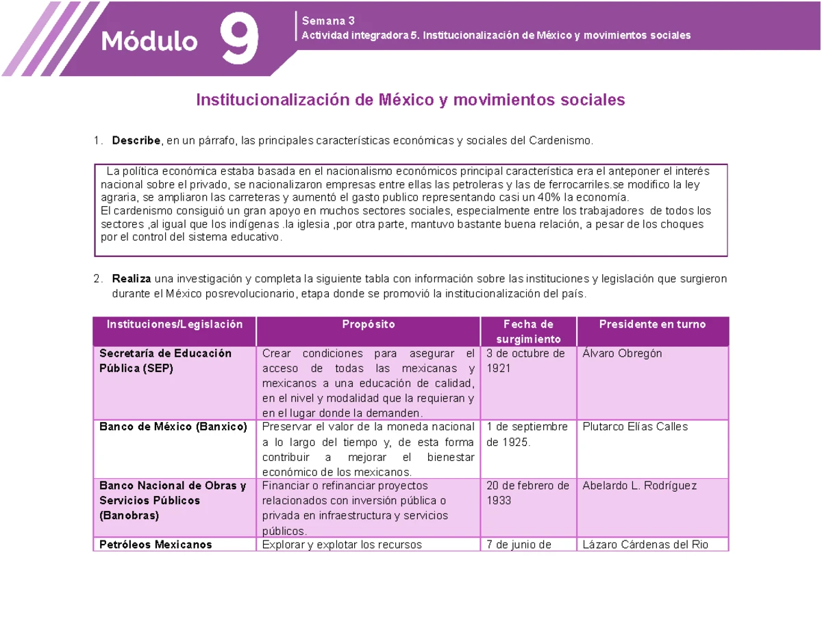 M09S3AI6 - Actividad Integradora 6: Política Exterior de México - Studocu