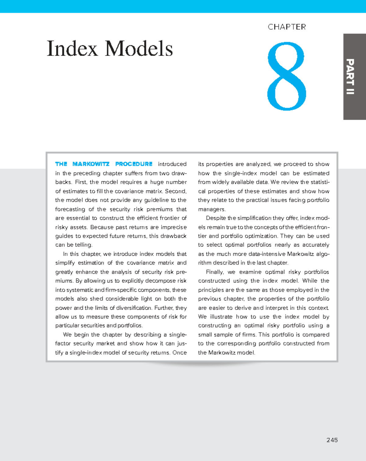 Chapter 8: Index Models in Portfolio Theory (PTDTCK) - Studocu
