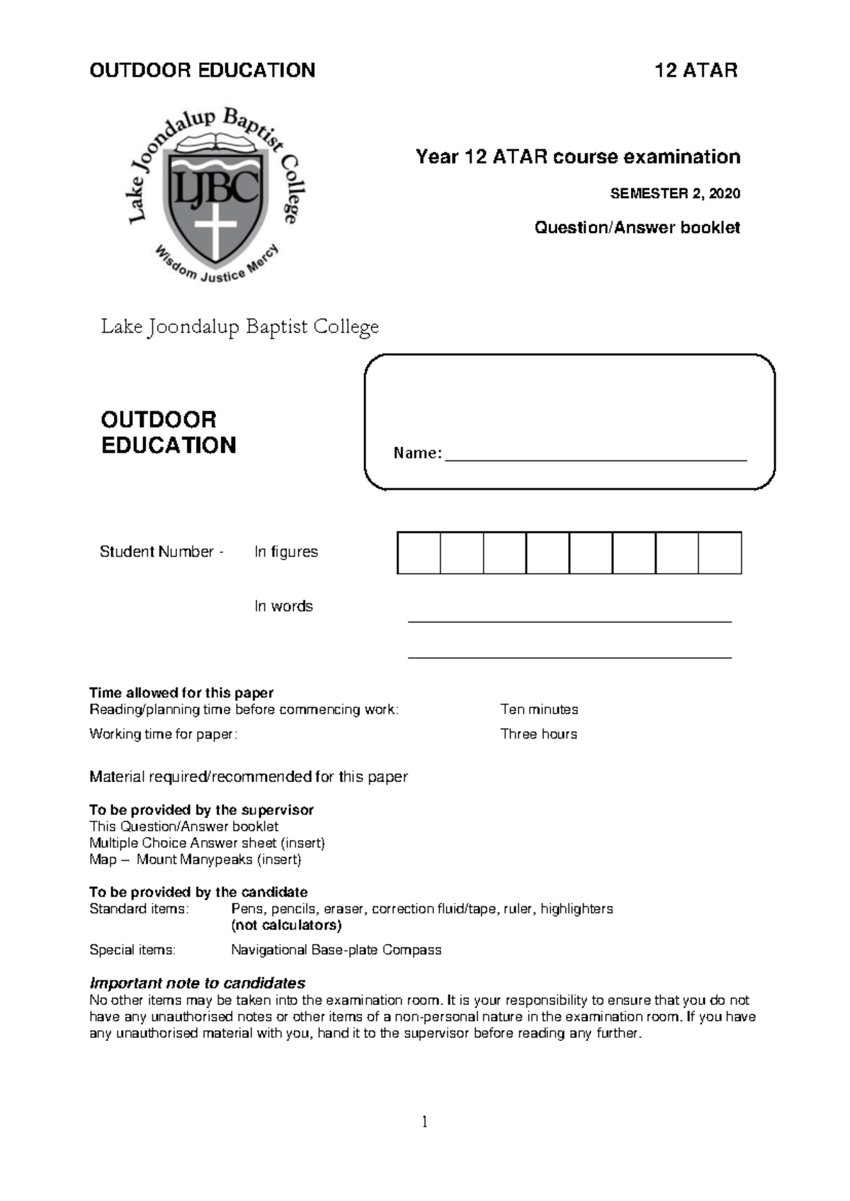 MOCK 2020 OED - Year 12 ATAR Practice Exam Paper - Studocu