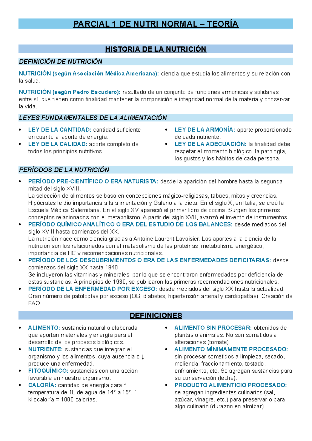 Parcial 1 Nutrición Normal - Teoría y Fundamentos Esenciales - Document Preview