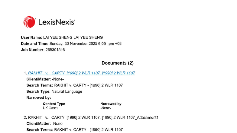 Rakhit v. Carty Case Study: Analysis of [1990] 2 WLR 1107 - Studocu