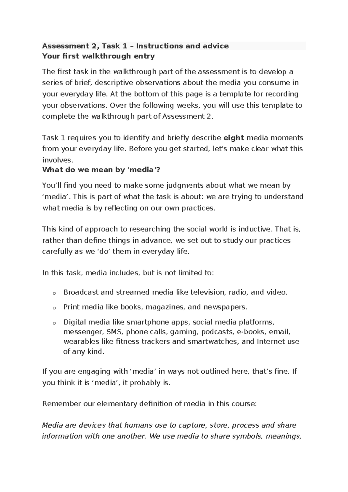 COMU1120 Assessment 2 Task 1 Instructions(1) - Assessment 2, Task 1 ...