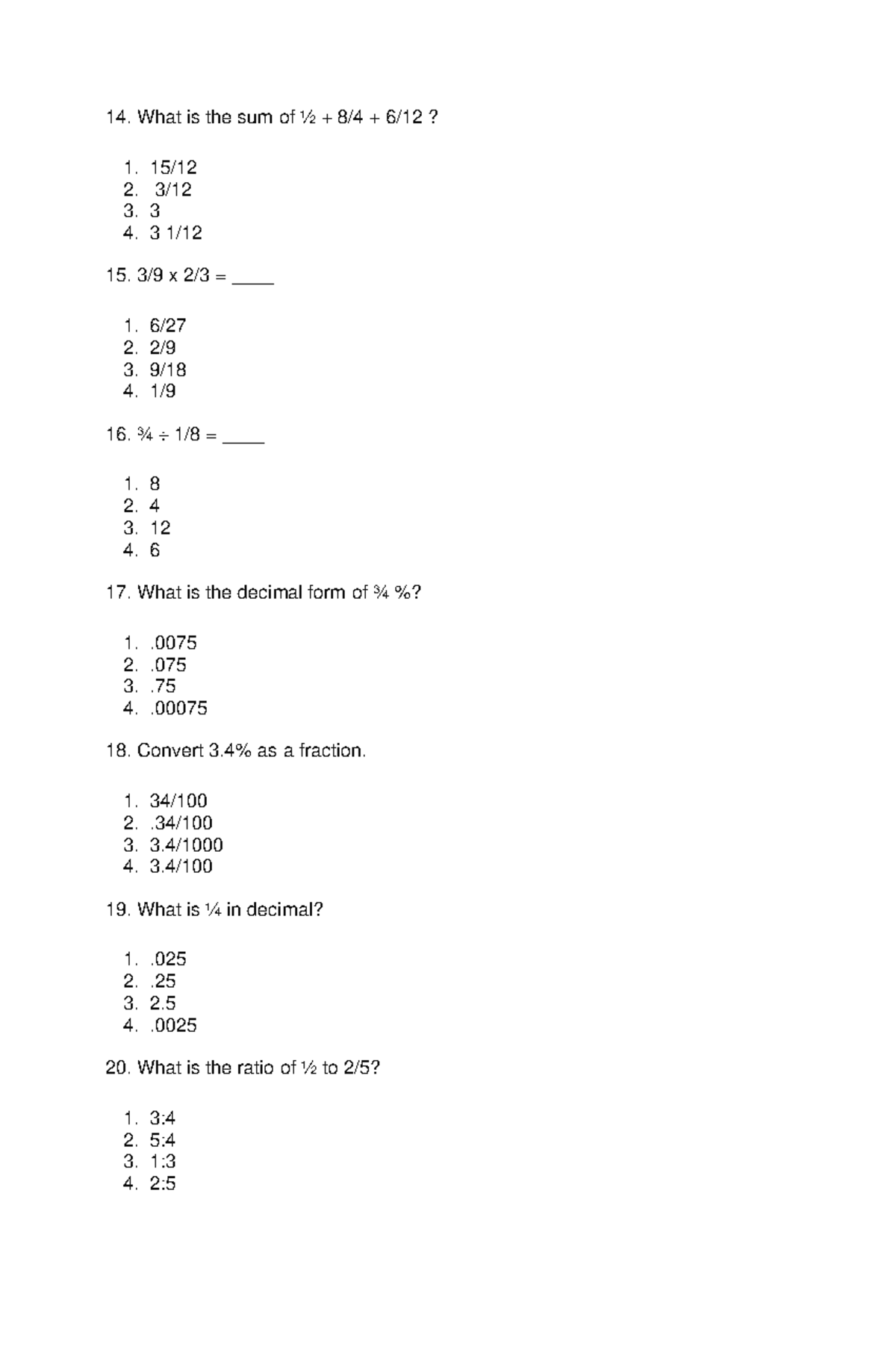 Civil Service Exam Reviewer PH 2017: Math Concepts & Problems - Studocu