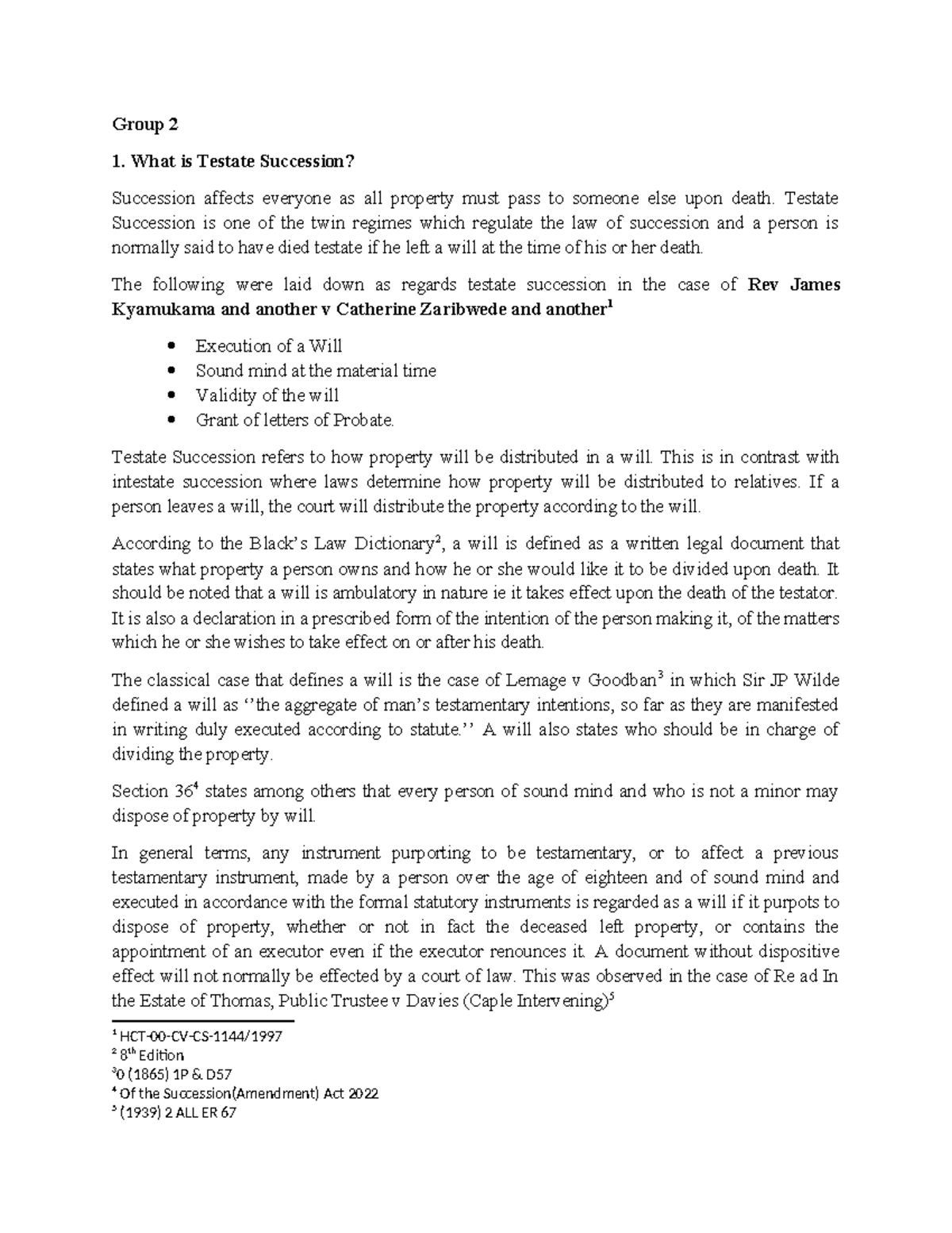 Testate Succession: Procedures and Legal Framework (COURSE CODE: HCT-00 ...