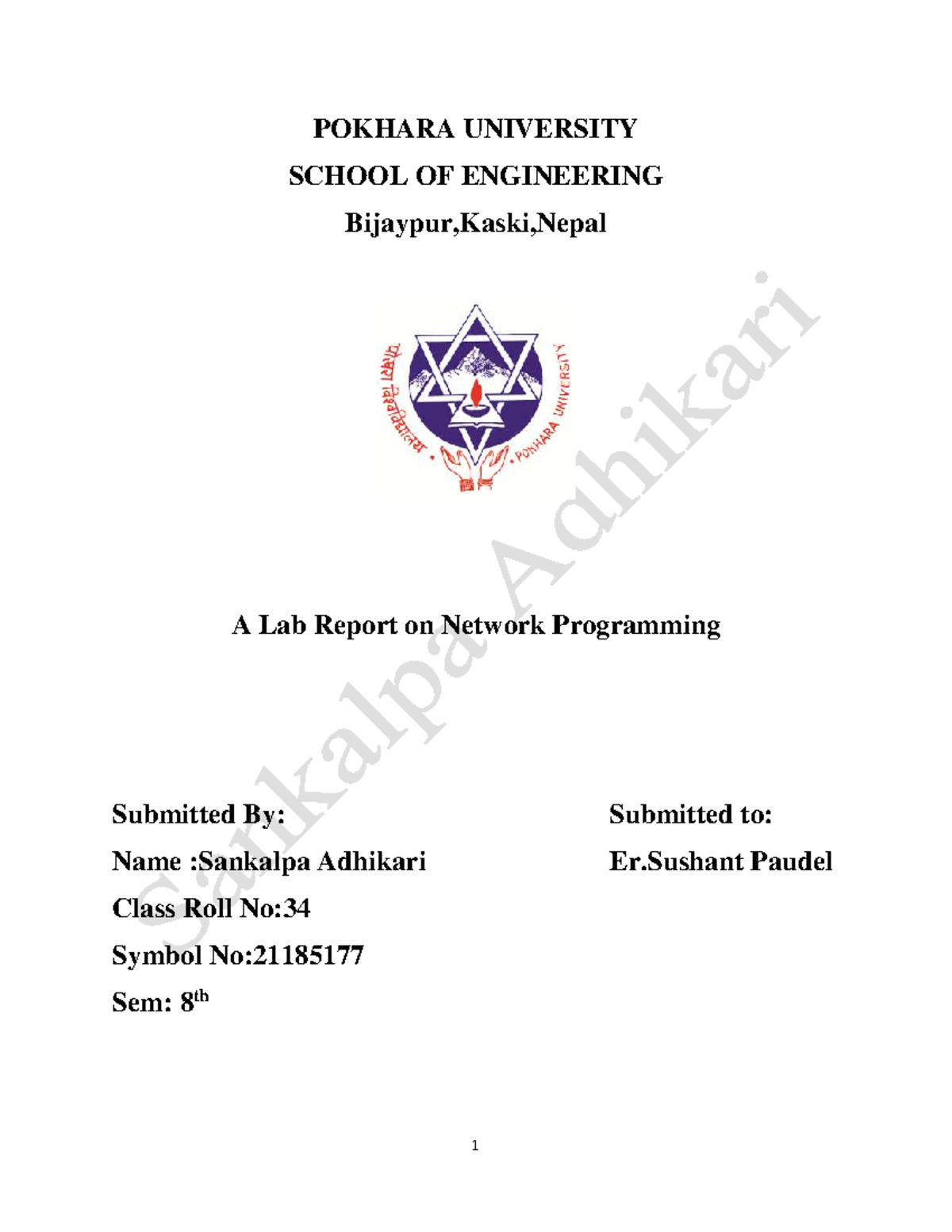 Lab Report on Network Programming (CS-8) at Pokhara University - Studocu