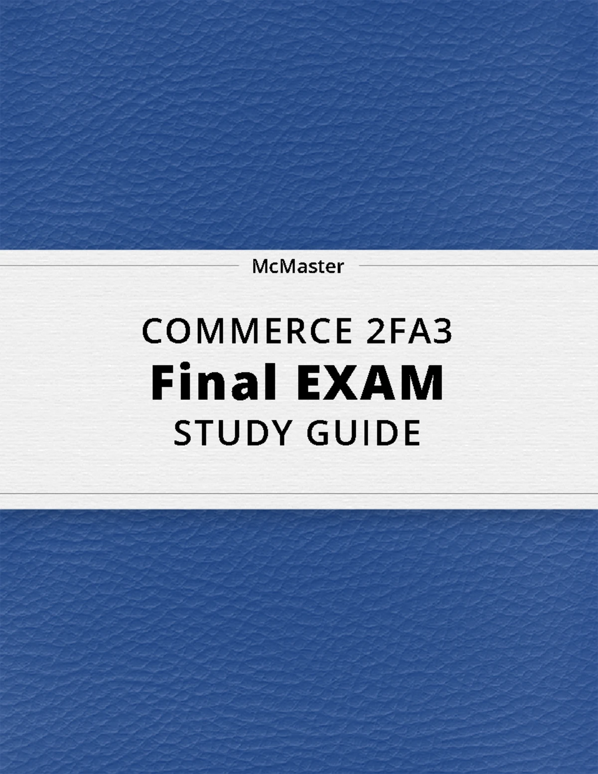 Chap014 - The latest exam question for COMMERCE 2FA3 - - Studocu