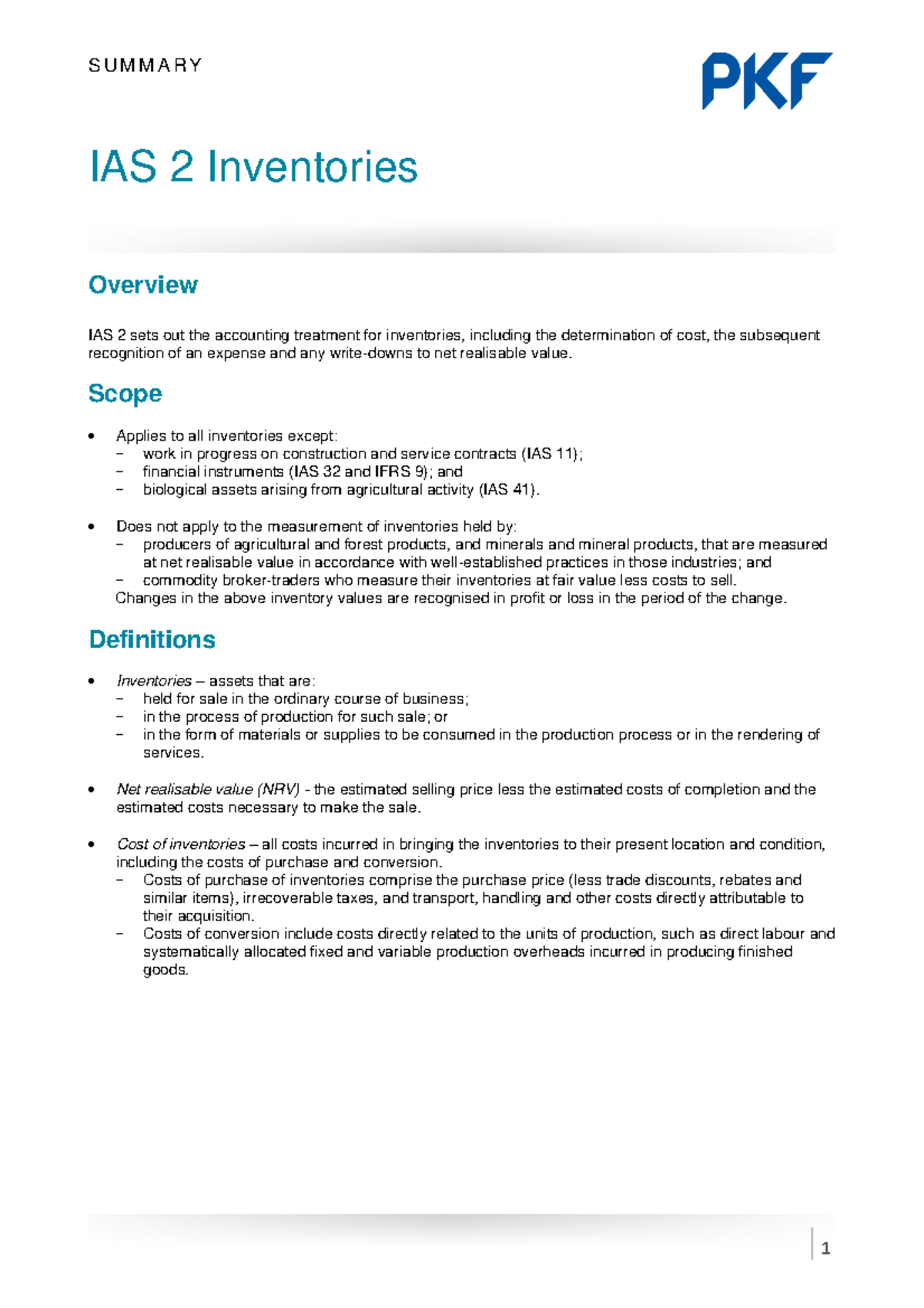IAS 2 Inventories 2024 - Comprehensive Summary Notes - Studocu