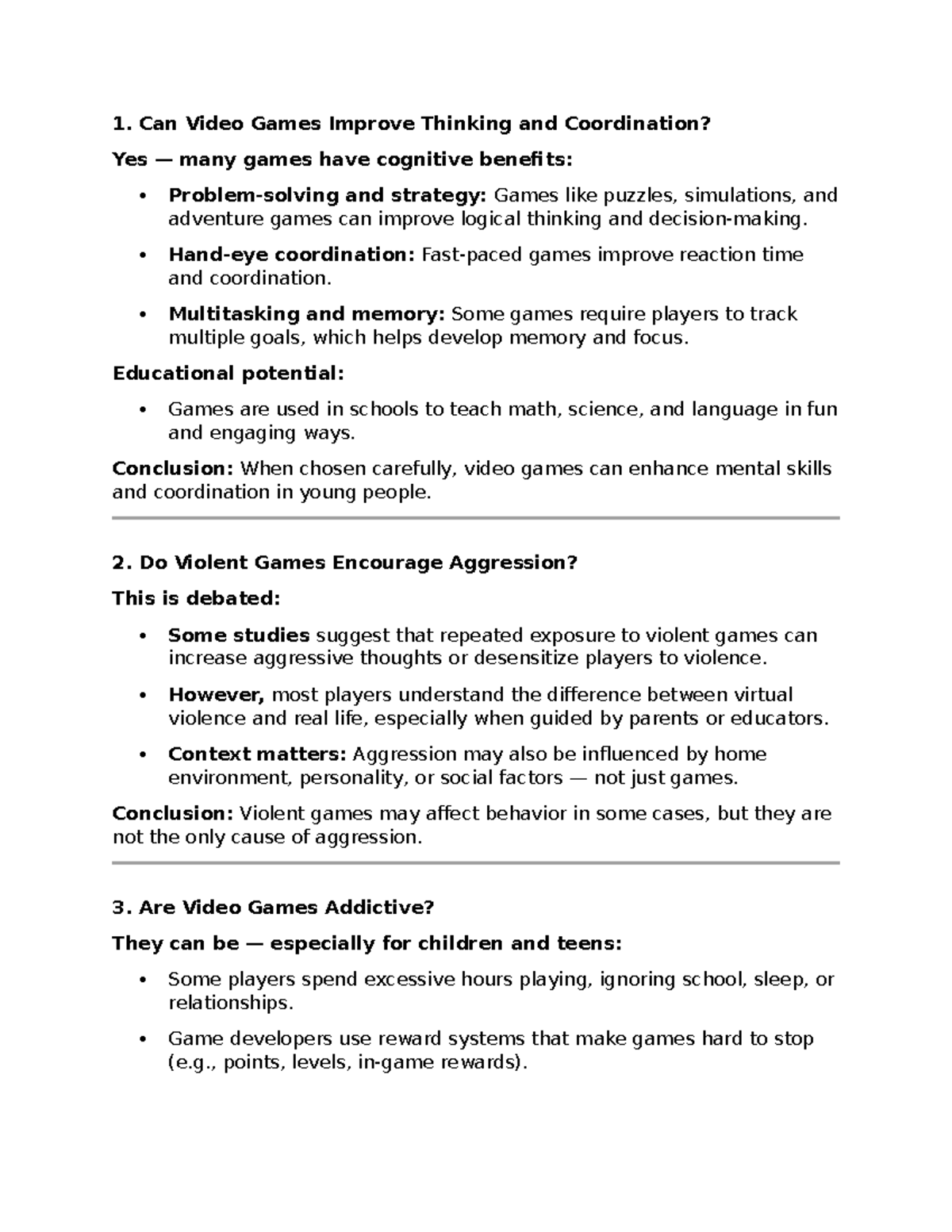 2 The Effects of Video Games on Young People: Cognitive, Aggression ...