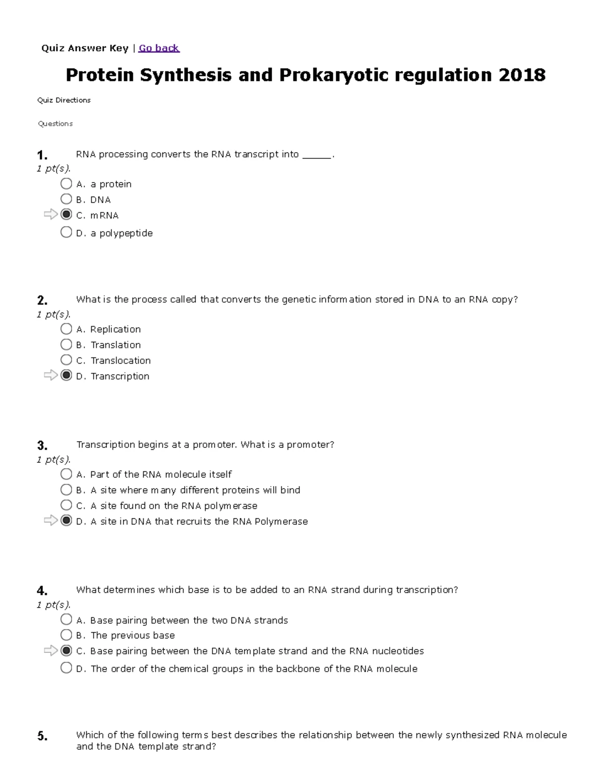 Practice Test Protein Synthesis - DNA, RNA, & Protein Synthesis ...