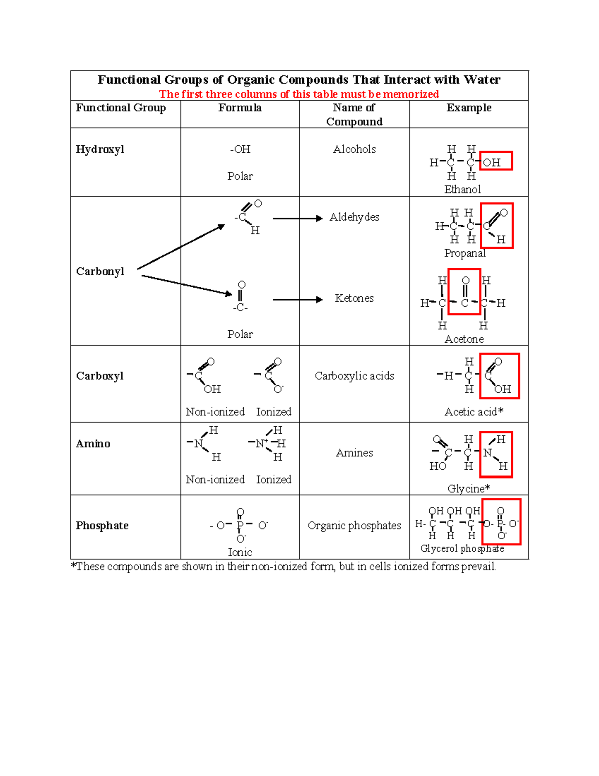 Functional Groups of Organic Compounds & Water Interactions - Studocu