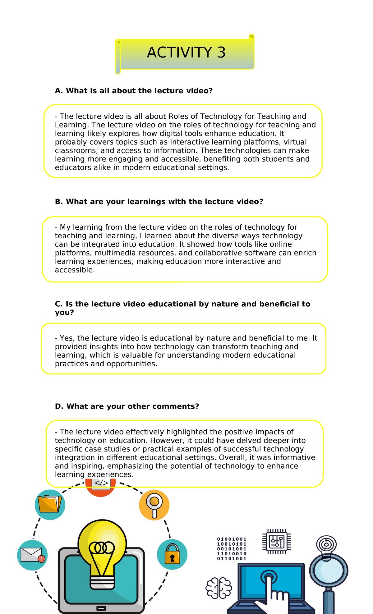 Activity 3: The Impact of Technology in Teaching & Learning Dynamics ...