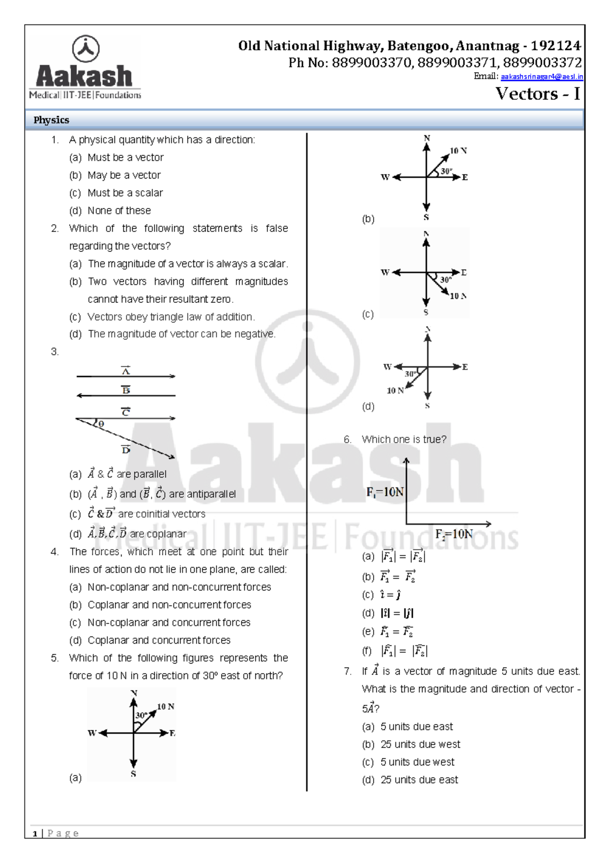 Vectors I - Lecture Notes (14-11-2024) - Studocu