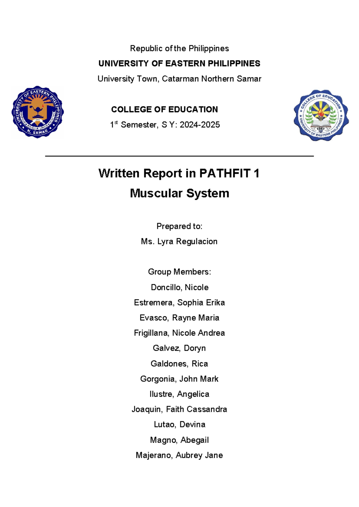 PATHFIT 1 Lecture Notes: Understanding the Muscular System - Studocu