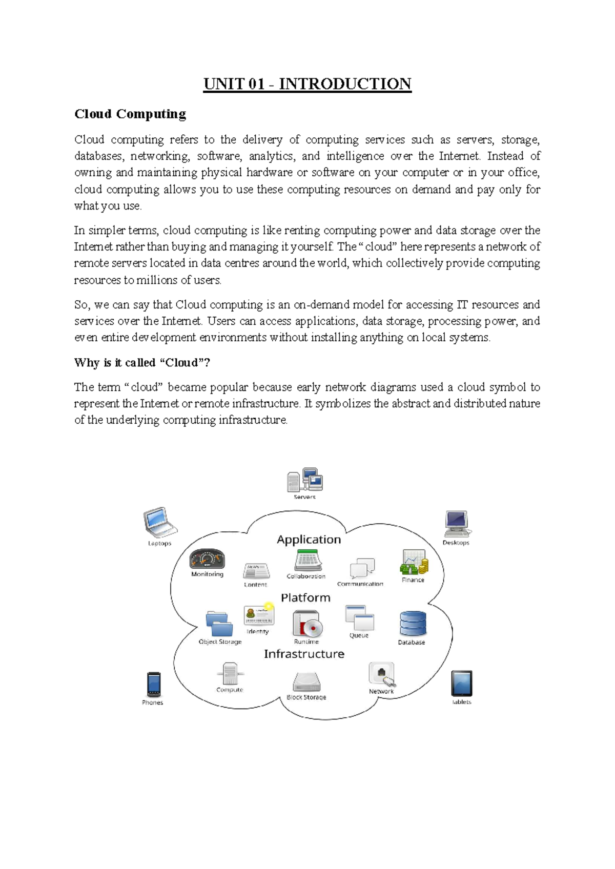 Cloud Computing Unit 01: Introduction and Evolution Notes - Studocu