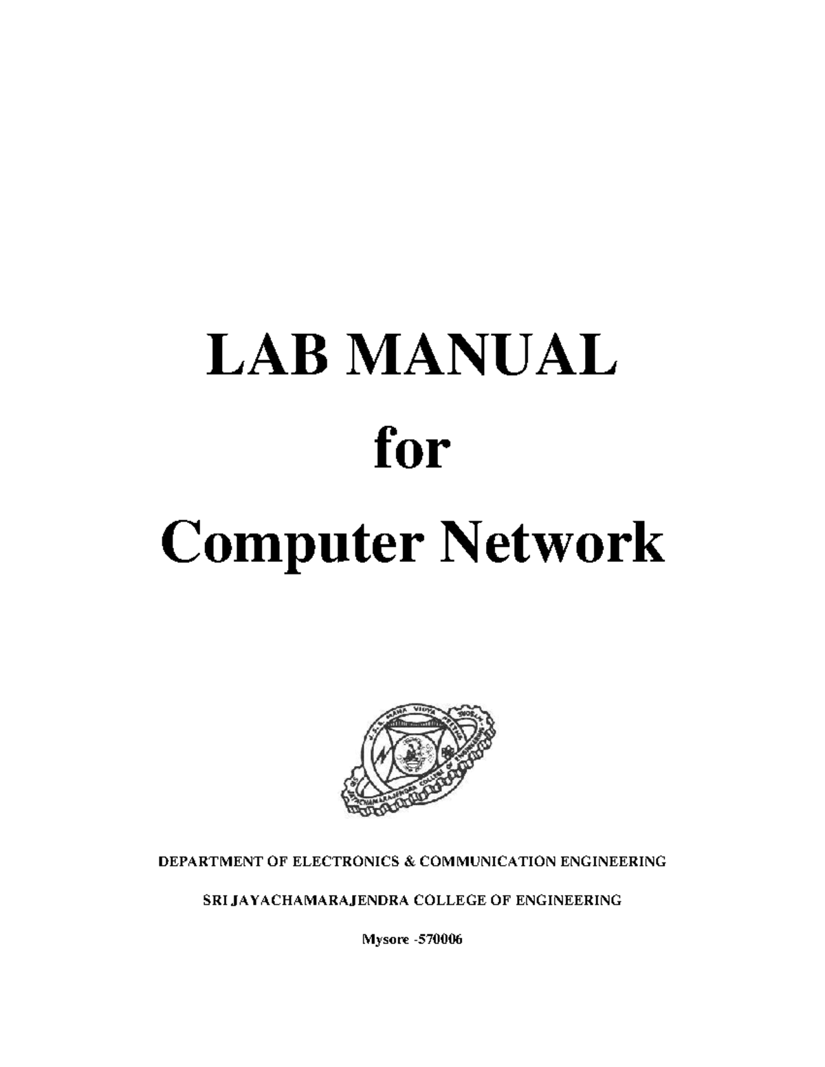 Lab Manual for Computer Networking (CNE 301) - Experiments ...