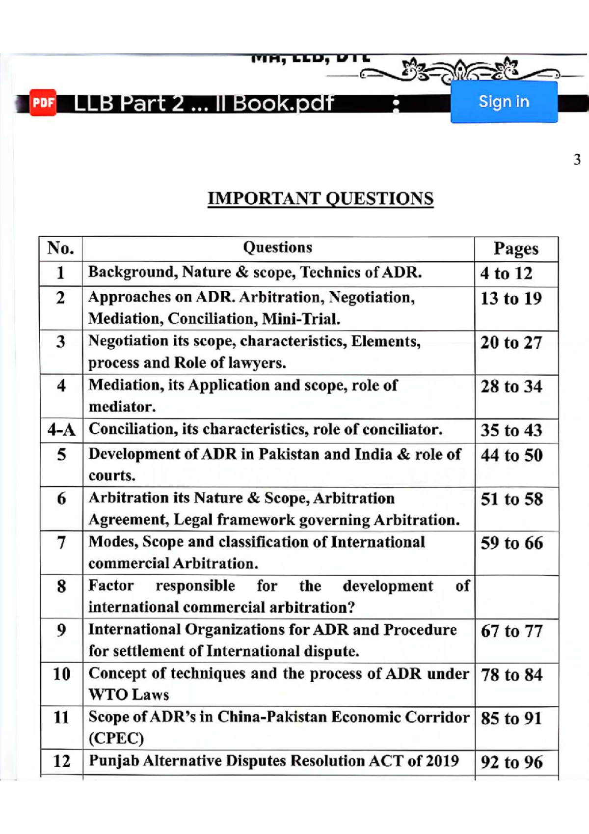 LLB Part 2: Comprehensive Notes on Alternative Dispute Resolution (ADR ...