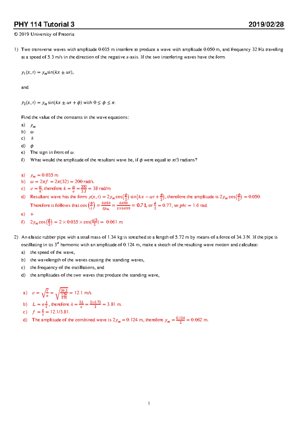 PHY 114 Final Exam: Force and Motion Problems with Solutions - Studocu