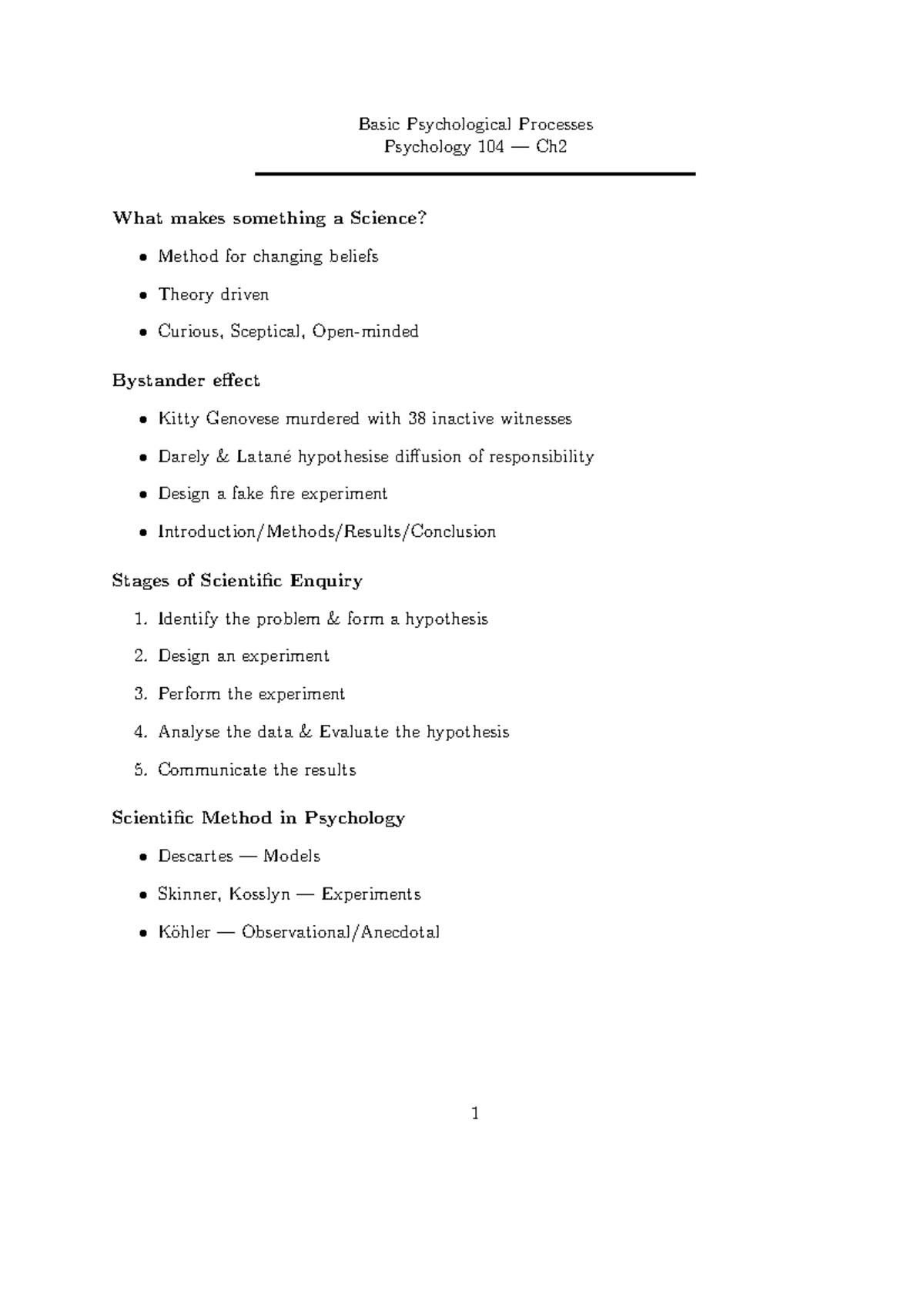 Psychology 104: Chapter 2 - The Scientific Method in Psychology - Studocu