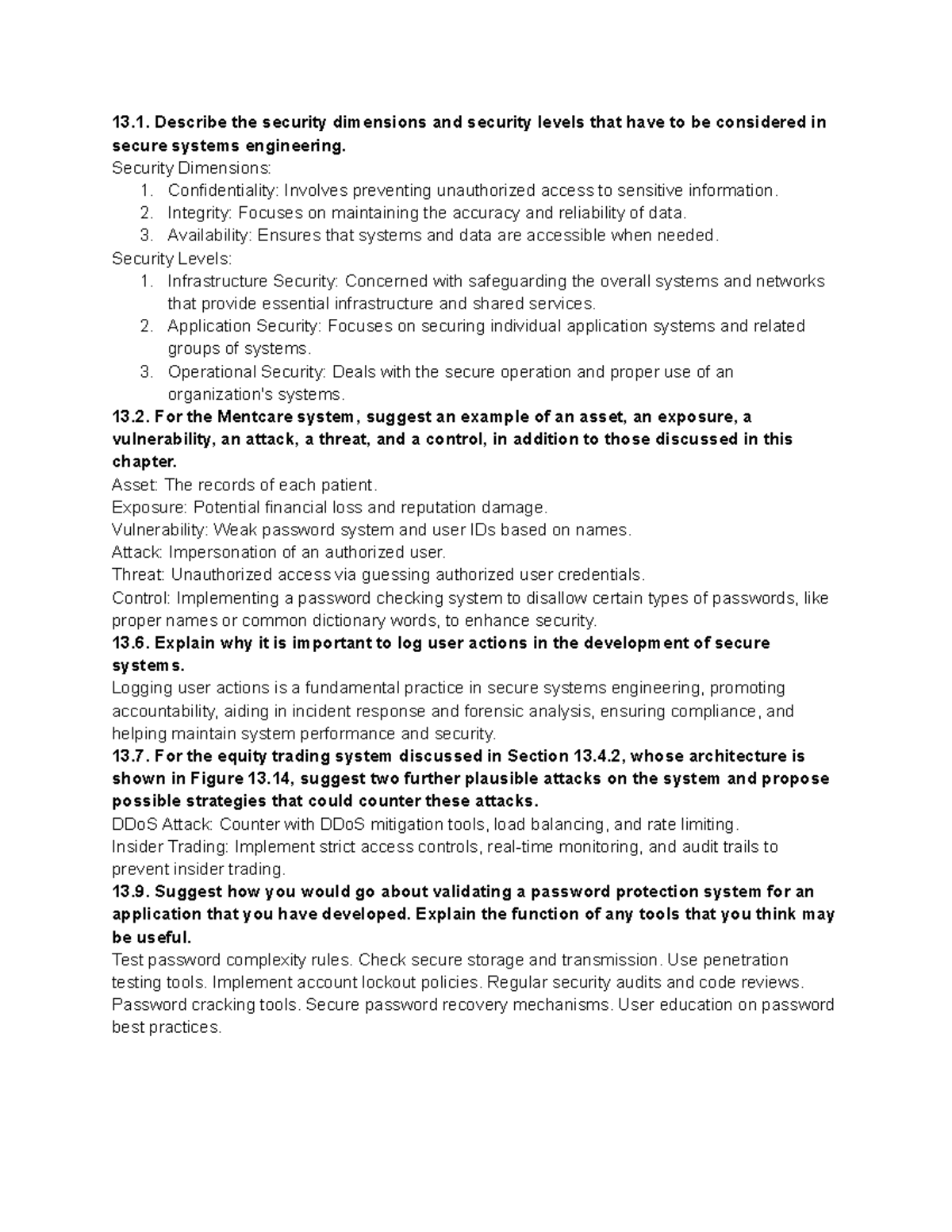 Security Dimensions & Levels in Secure Systems Engineering - Assignment ...