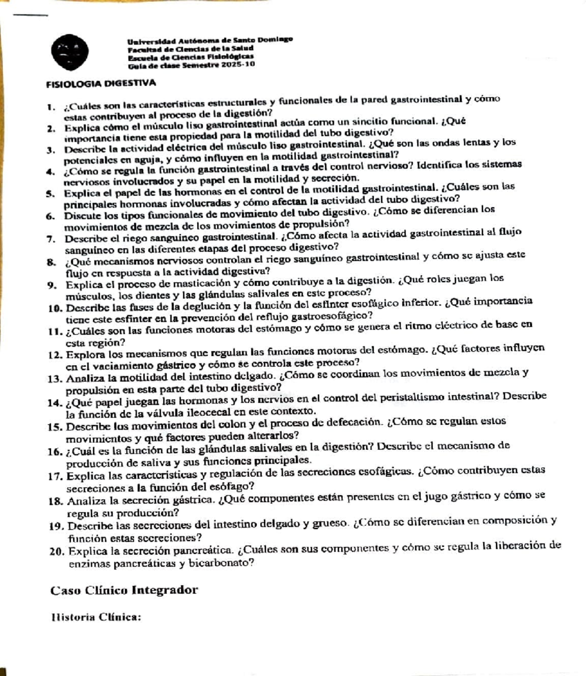 Estudio de la Fisiología Gastrointestinal - FISIOLOGIA DIG£511VA - Studocu