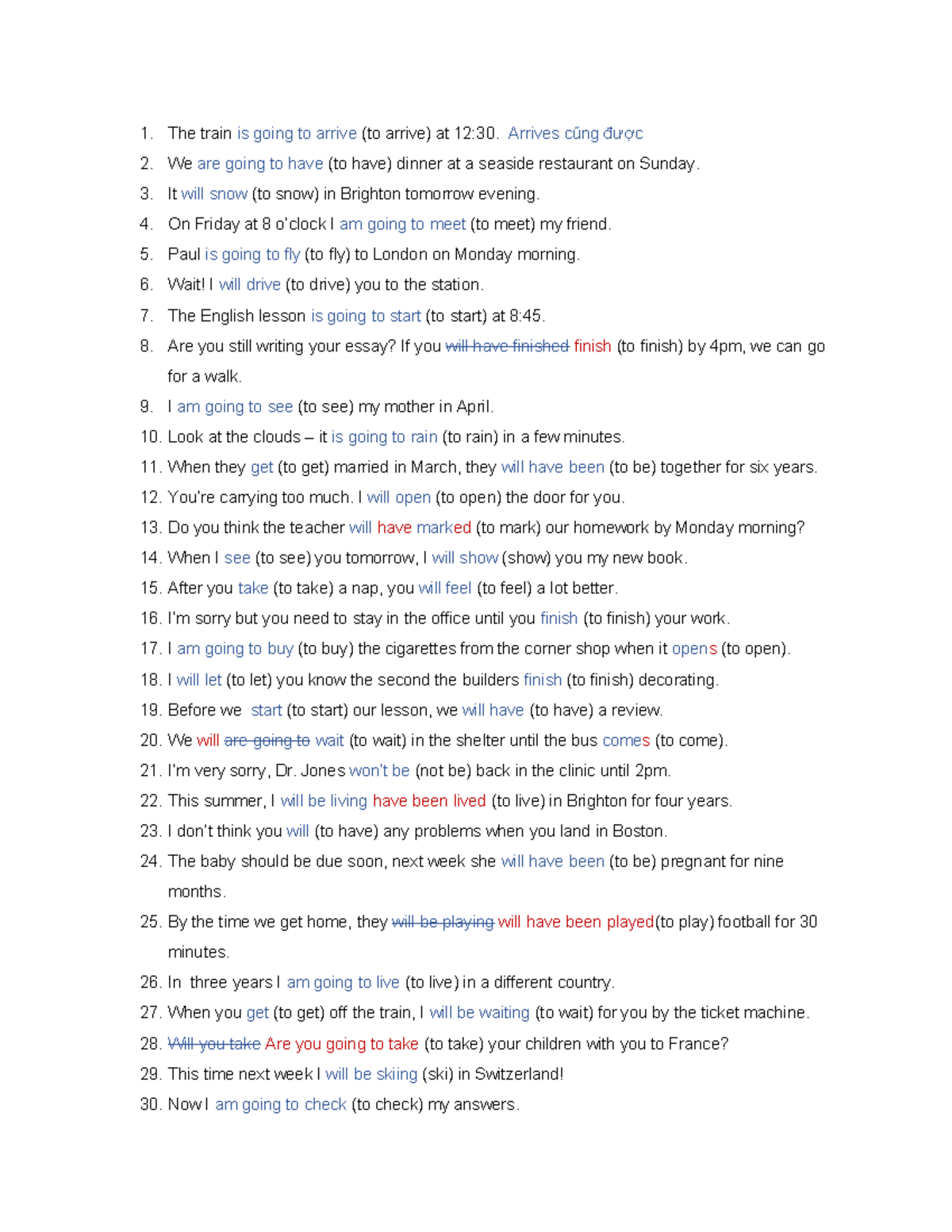 Future Tenses Overview - EFL Study Notes - Studocu