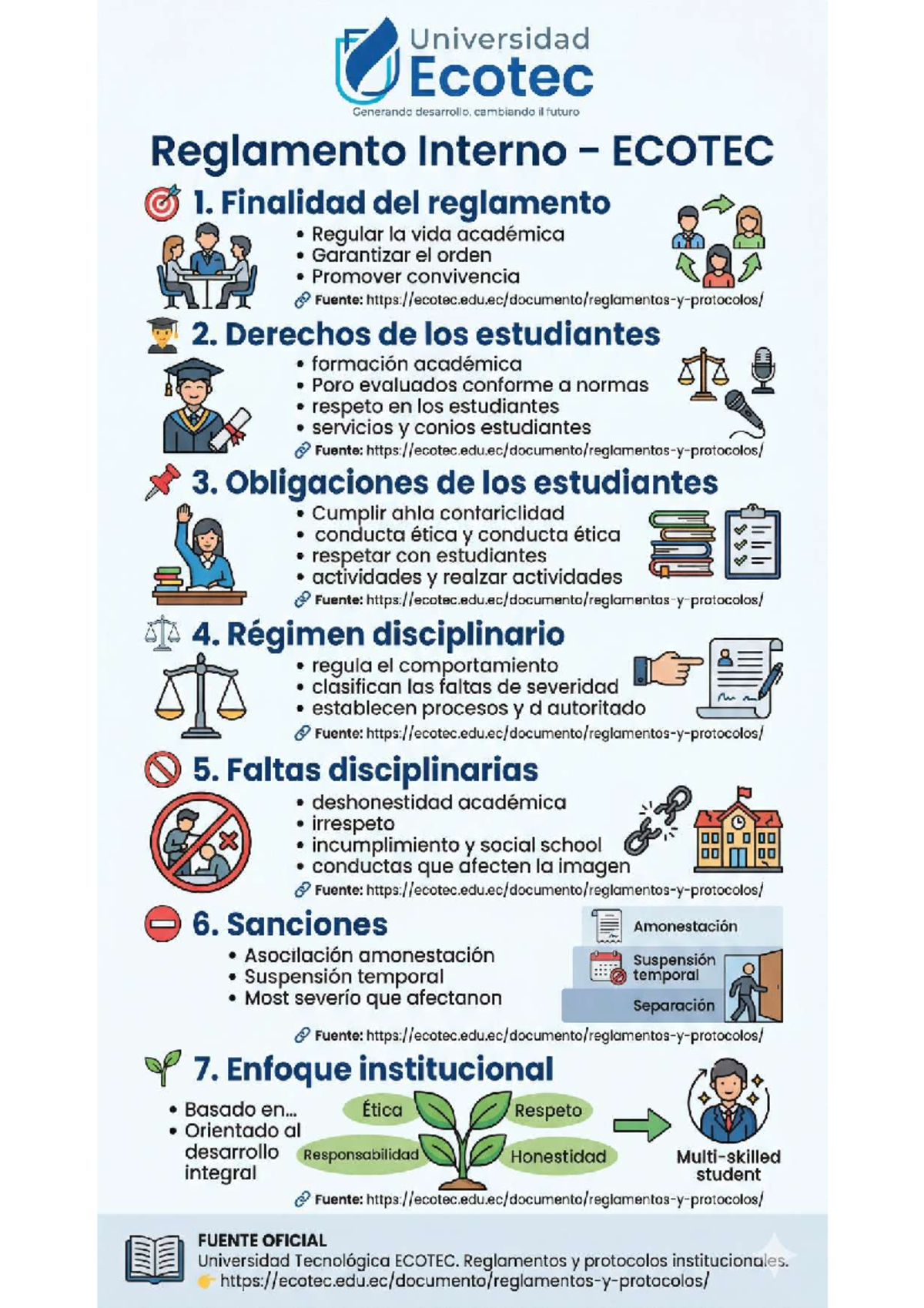Infografía sobre el Reglamento Interno ECOTEC: Normas y Derechos ...