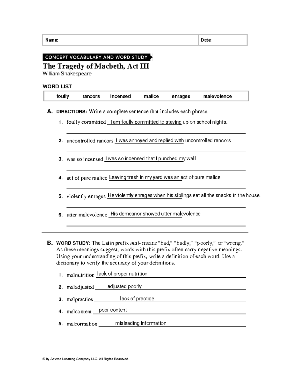 Kami Export - Concept Vocabulary and Word Study PDF 3 - © by Savvas ...